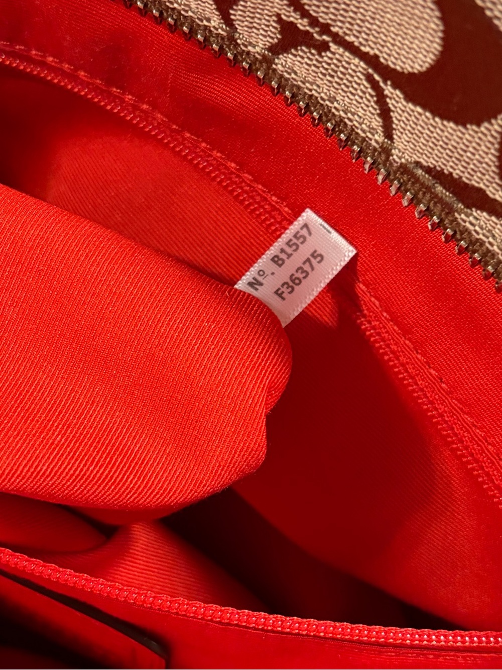 NWT Coach Signature Zip Top Tote Cardinal Red & Khaki - Picture 8 of 12